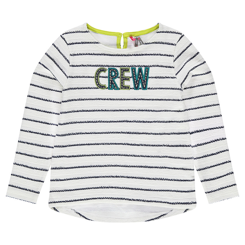 Sweat en molleton rayé avec inscription brodée 