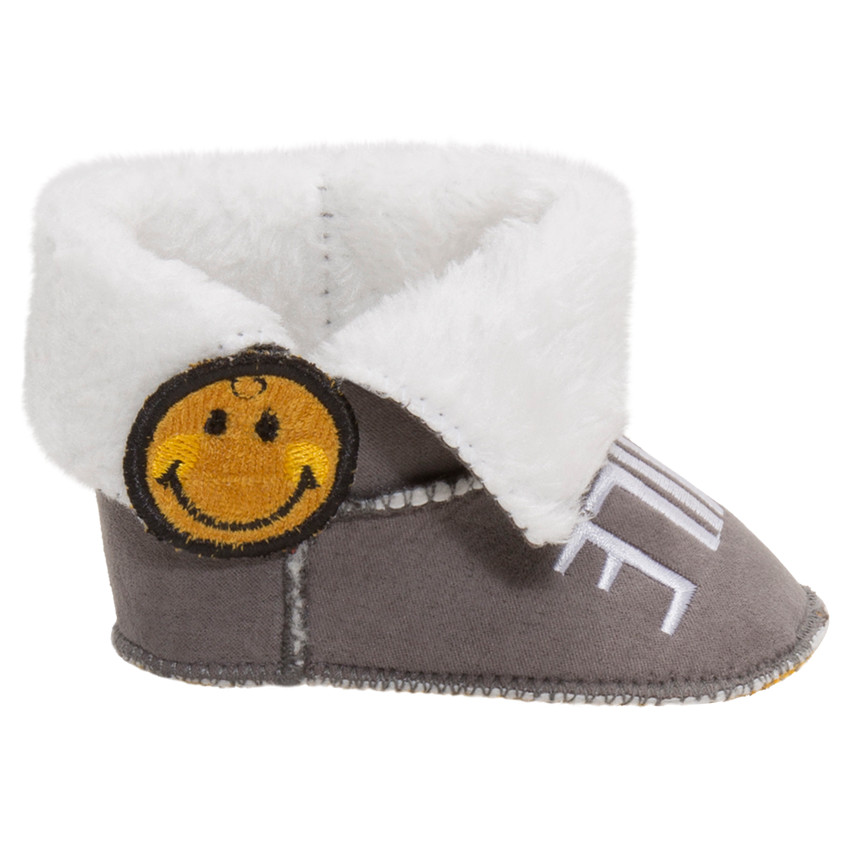 1/2 bottes en jersey fourrées avec revers et badge Smiley 