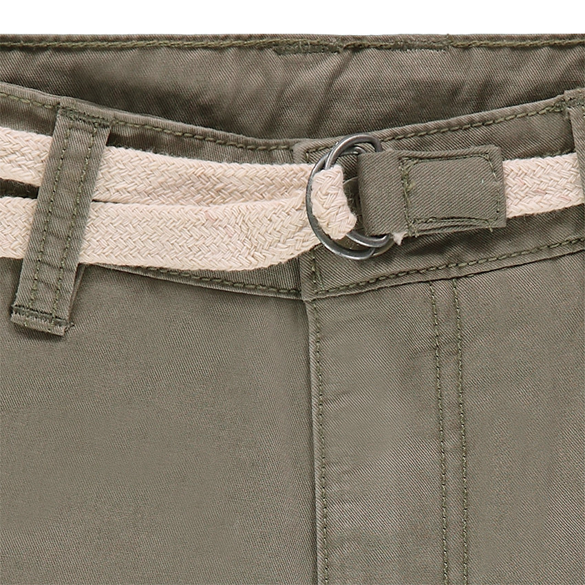 Bermuda en twill surteint avec ceinture amovible style lacet 