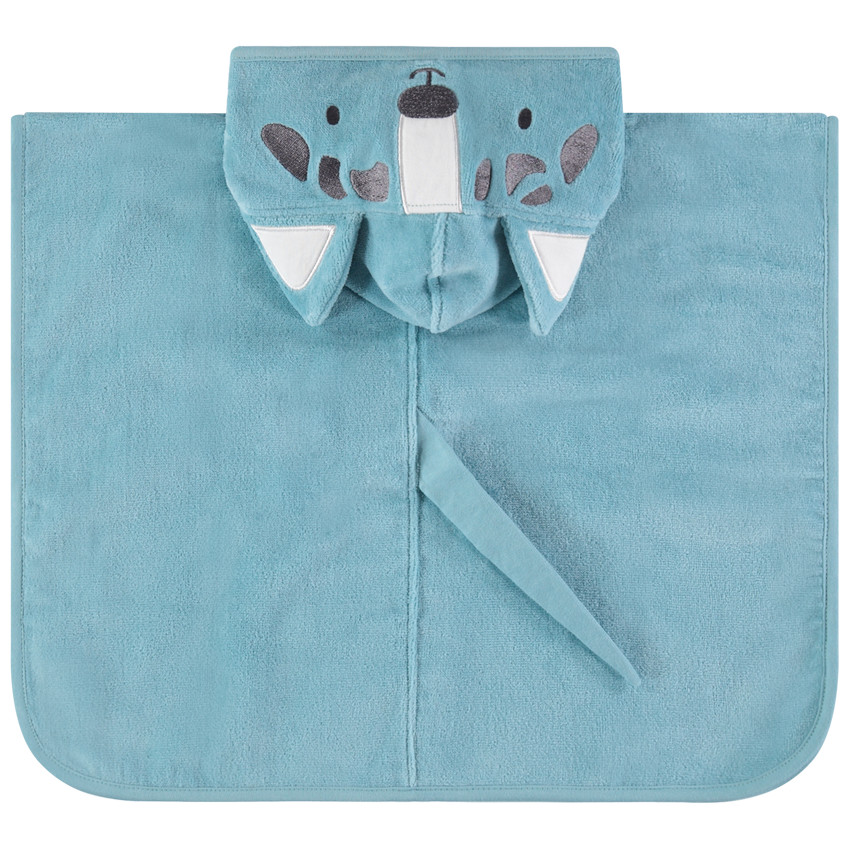 Poncho de bain loup à capuche 