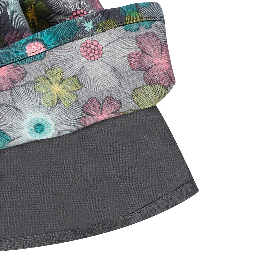 Robe manches longues imprimée fleurs all-over avec volants 