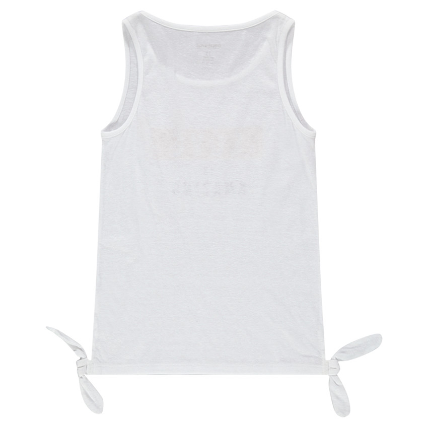 Junior - Débardeur en maille slub avec noeuds et message printé 