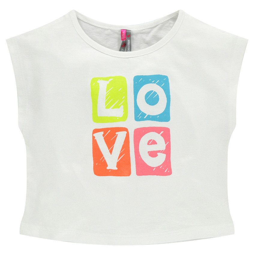 Tee-shirt court en coton avec print fantaisie 