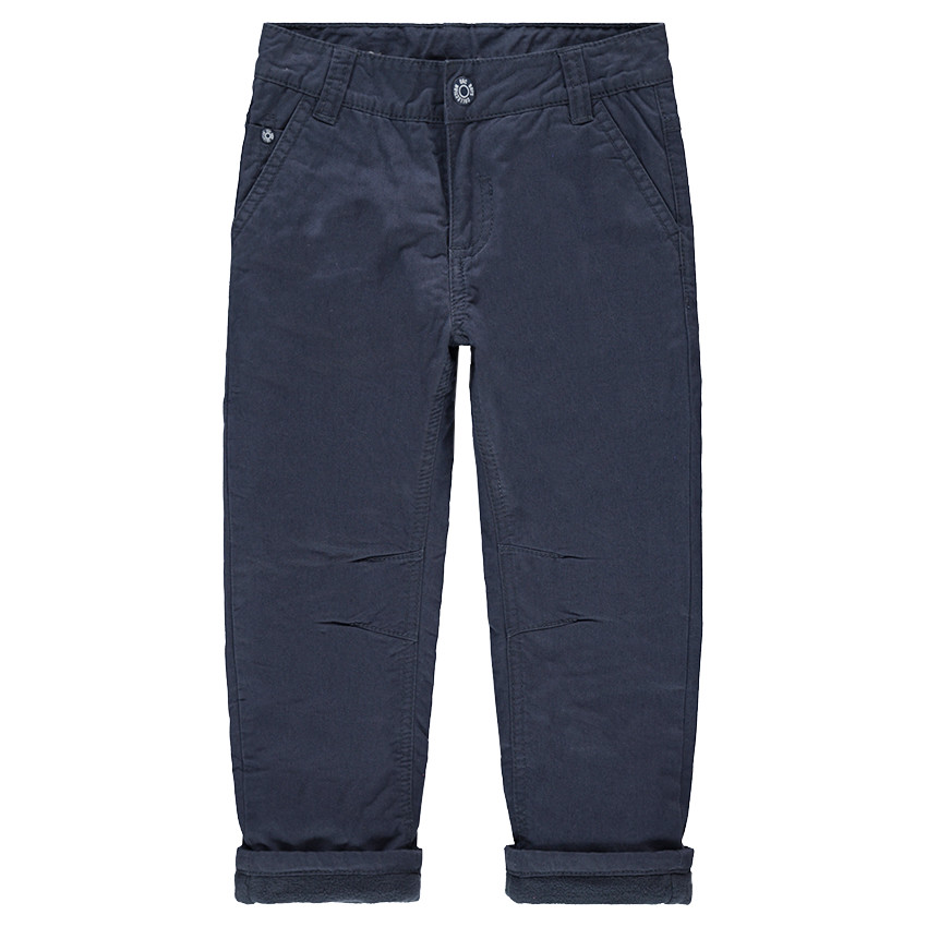 Pantalon en twill uni doublé micropolaire 