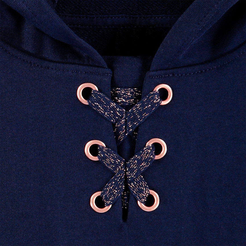 Junior - Sweat en molleton à capuche avec lacets fantaisie 