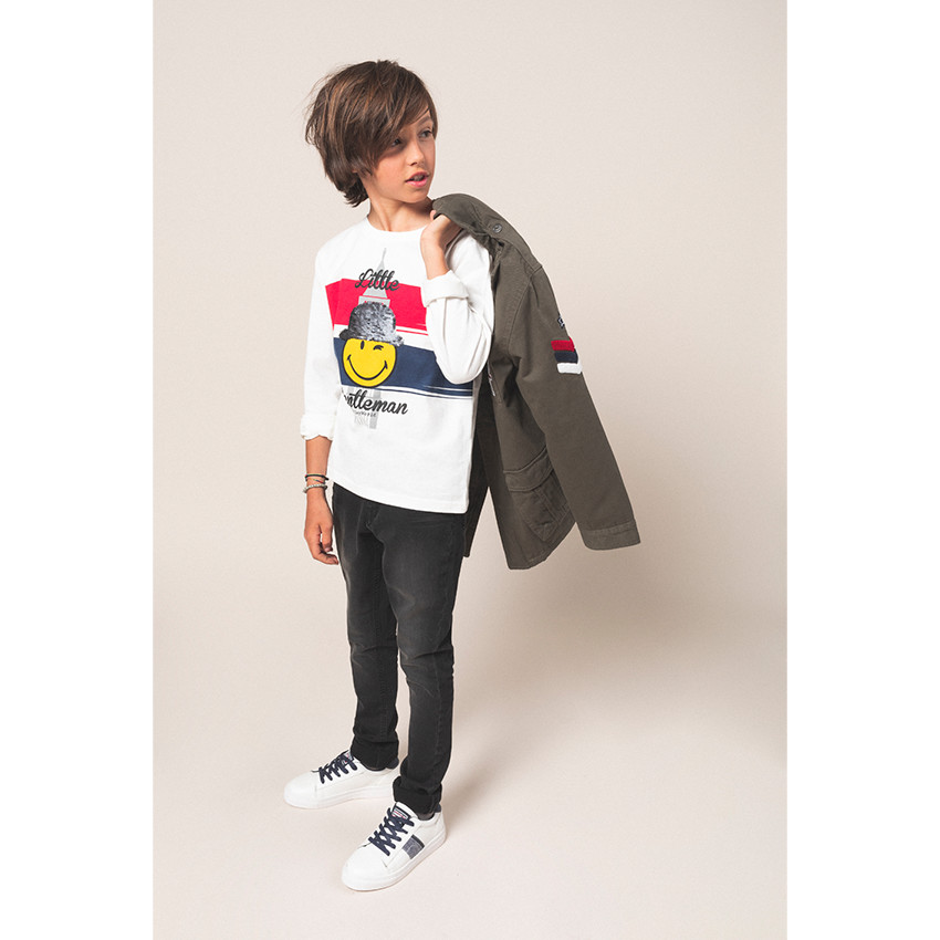 Junior - Parka en twill à poches avec badges et détails style army 