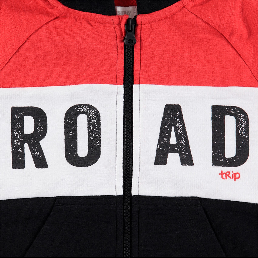 Gilet en molleton tricolore avec message printé 