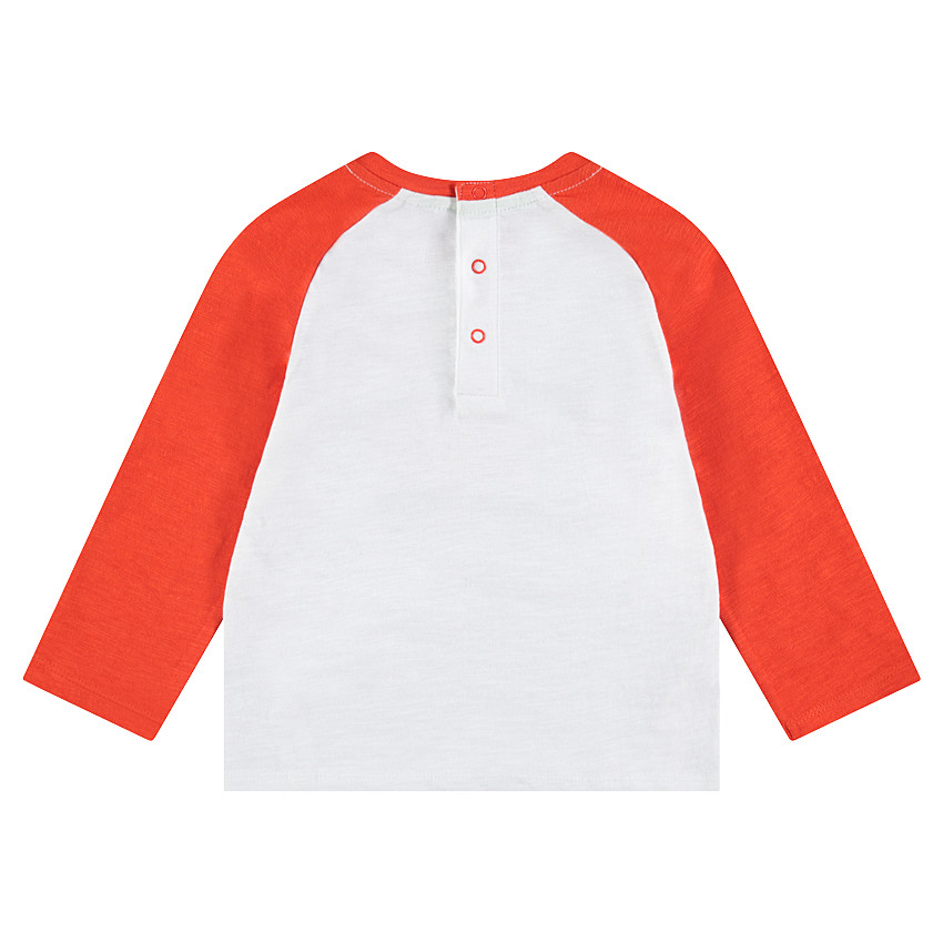 Tee-shirt manches longues bicolore en jersey avec ours printé 