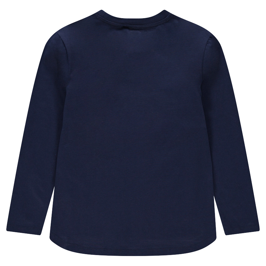 Junior - Tee-shirt manches longues en jersey avec inscription en jacquard sur le devant 