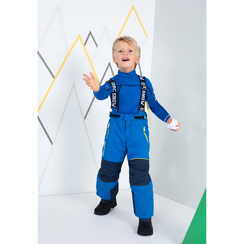 Sous-pull de ski technique en polyester avec inscriptions printées 