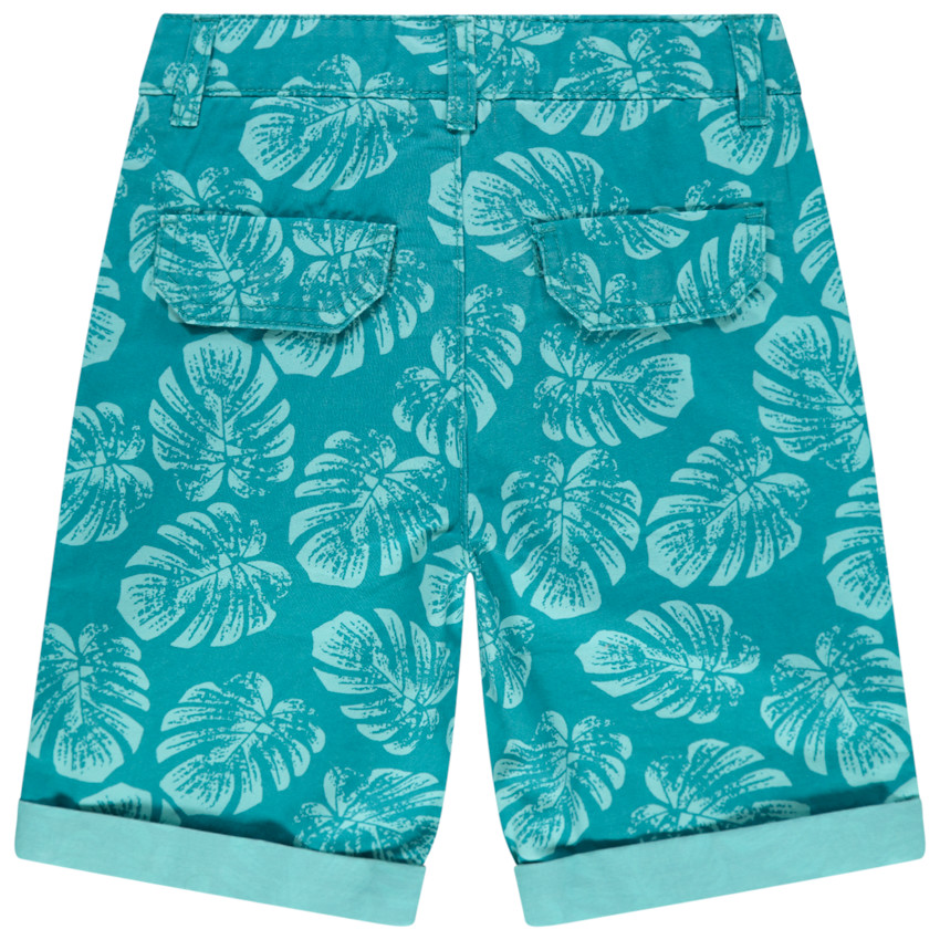 Bermuda en coton imprimé feuilles all-over 