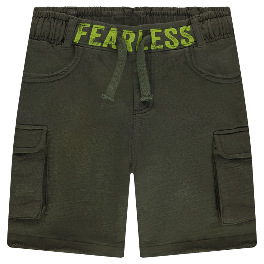 Bermuda en molleton léger avec poches et inscription printée 