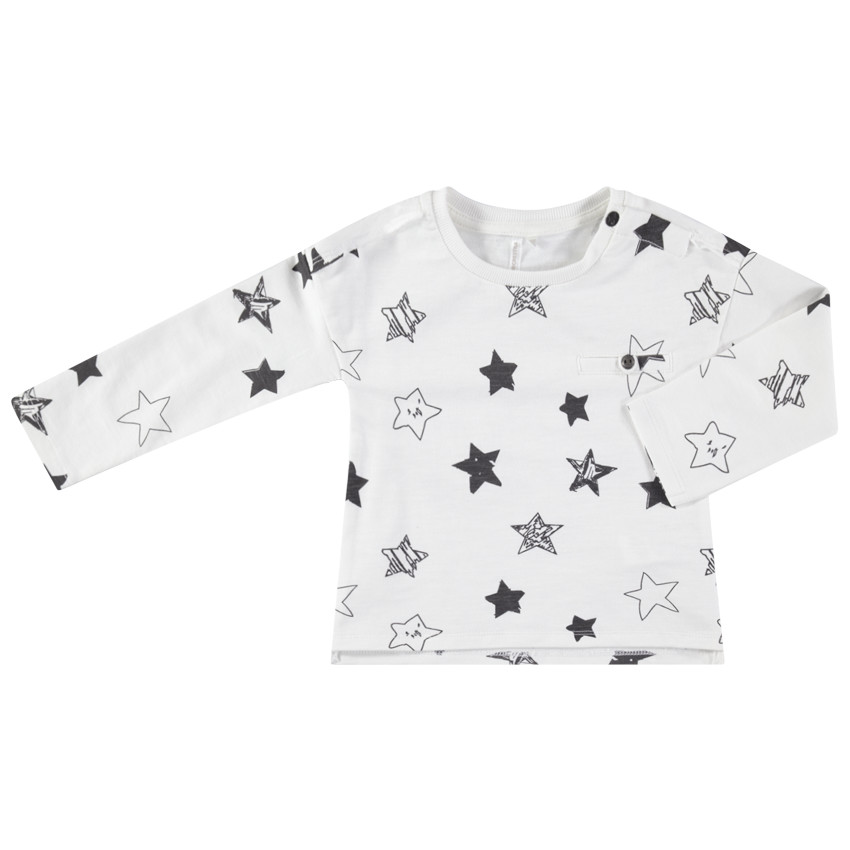 T-shirt manches longues en jersey print étoiles all-over 