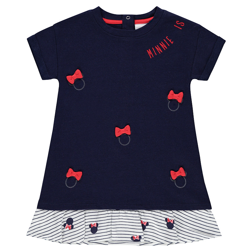 Robe manches courtes effet 2 en 1 esprit marin avec prints Minnie Disney 