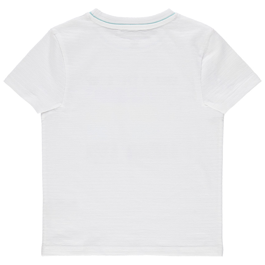 T-shirt manches courtes en maille fantaisie pint palmiers 