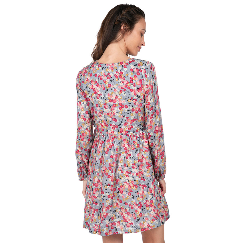 Robe de grossesse manches longues avec imprimé fleurs 