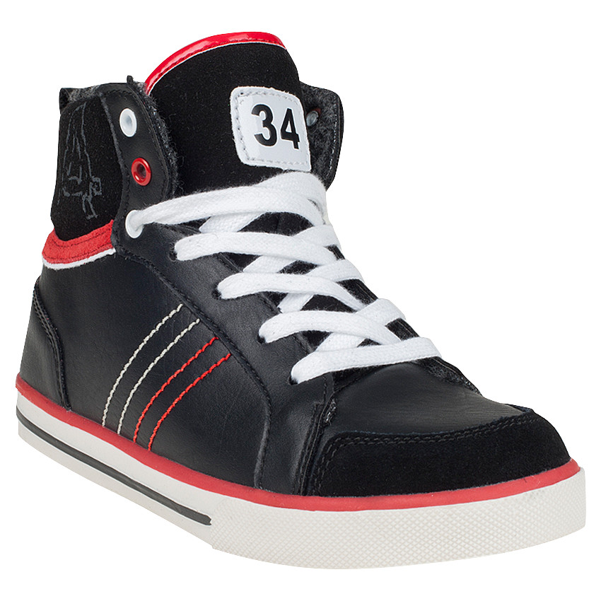 Baskets montantes à lacets et zip vace patch plastifié 