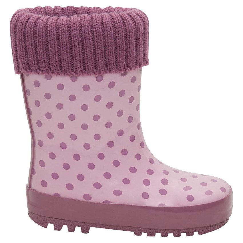 Bottes de pluie en caoutchouc avec col en tricot rose et intérieur fourré du 20 au 23 