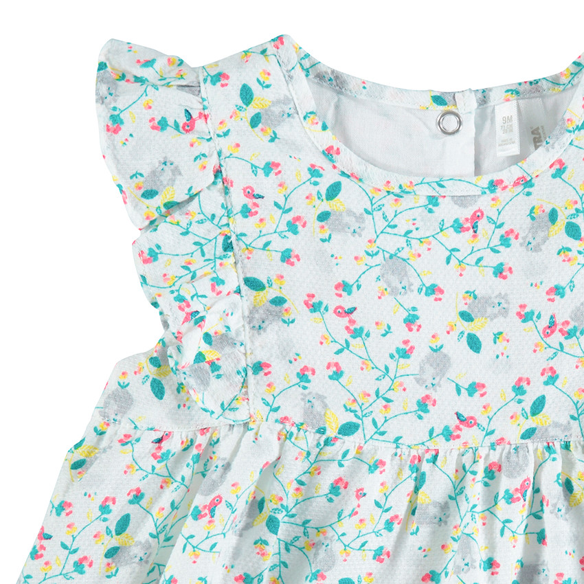 Combinaison courte effet robe à fines fleurs all-over 