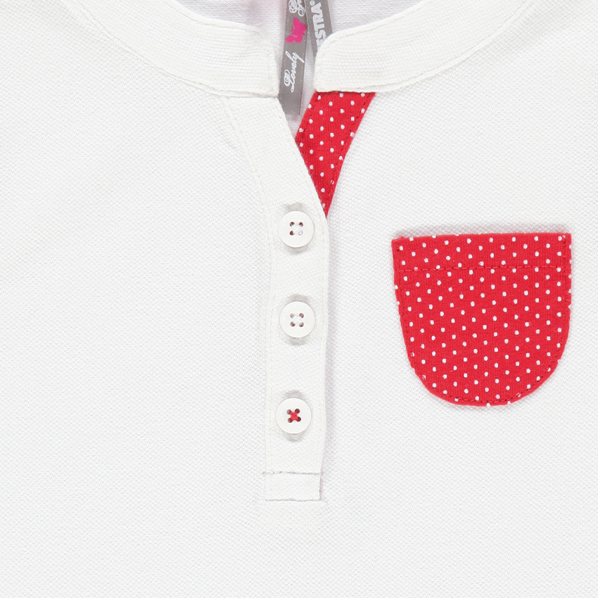 Robe polo sans manches plissée avec noeud fantaisie 