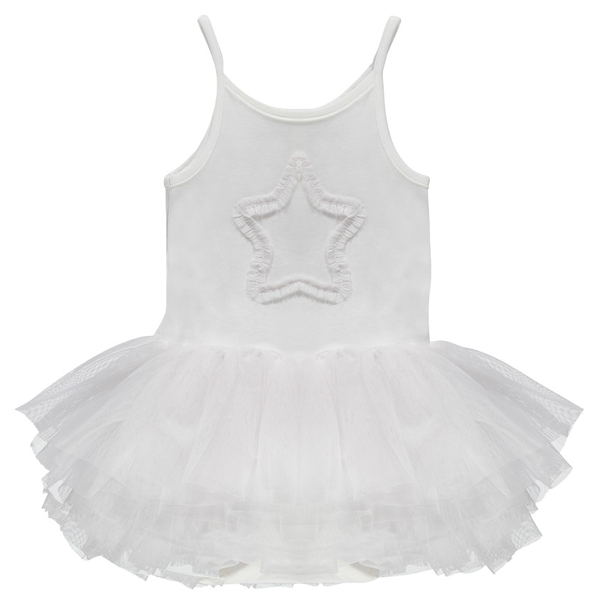 Body à fines bretelles avec volants et étoile en tulle 