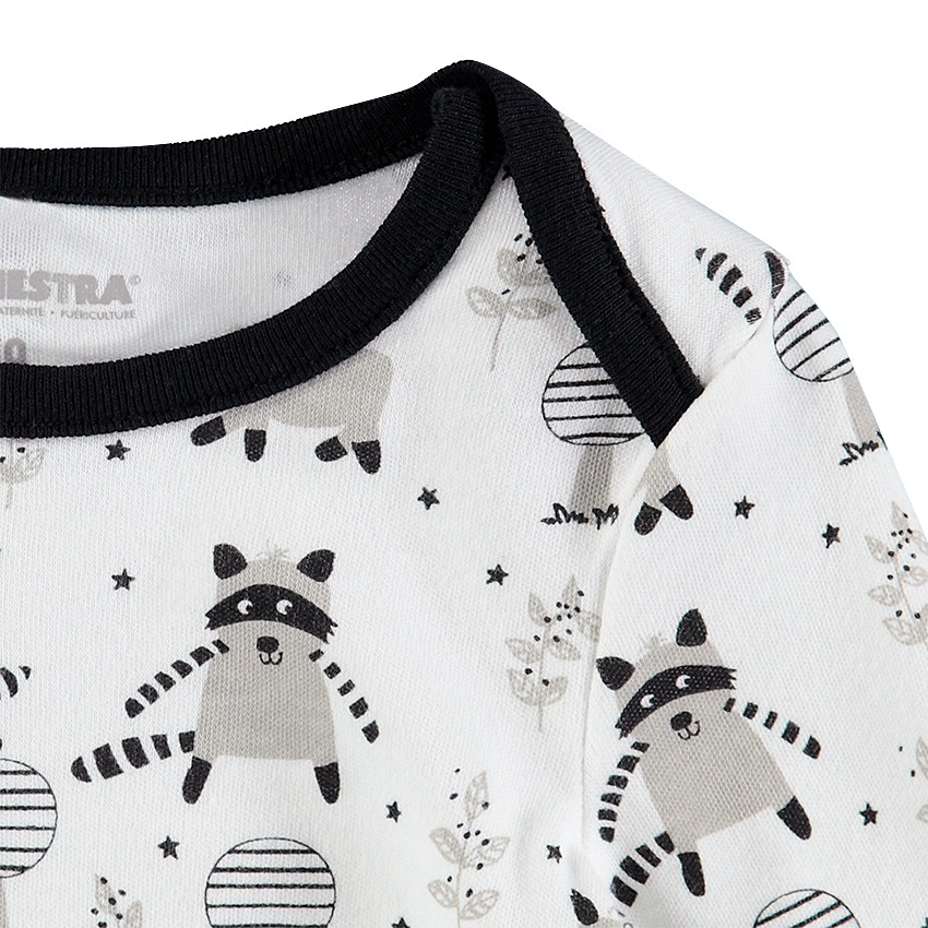 Body manches longues en interlock avec ratons laveurs printés 