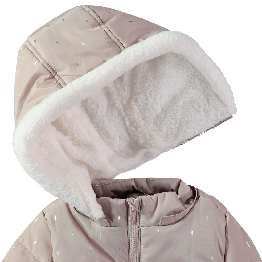 Doudoune matelassée doublée sherpa avec capuche amovible 