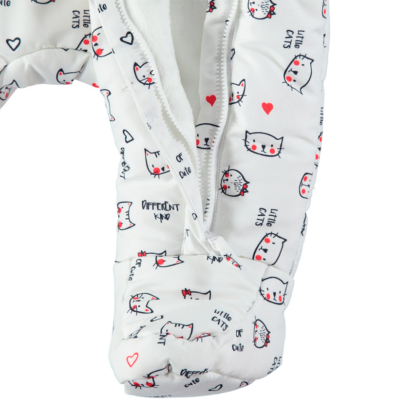 Combi-pilote doublée sherpa avec chats imprimés all-over 