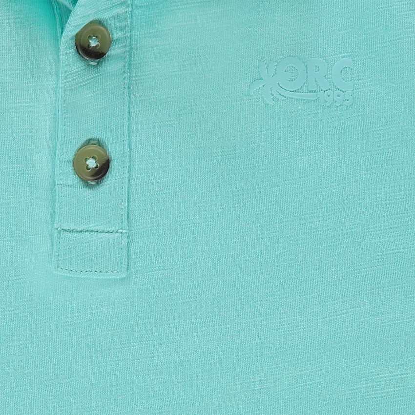 Polo uni en jersey slub avec logo printé 