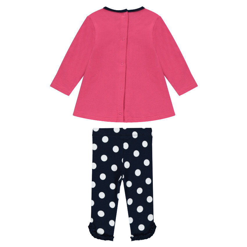Ensemble avec tunique manches longues et legging à pois 