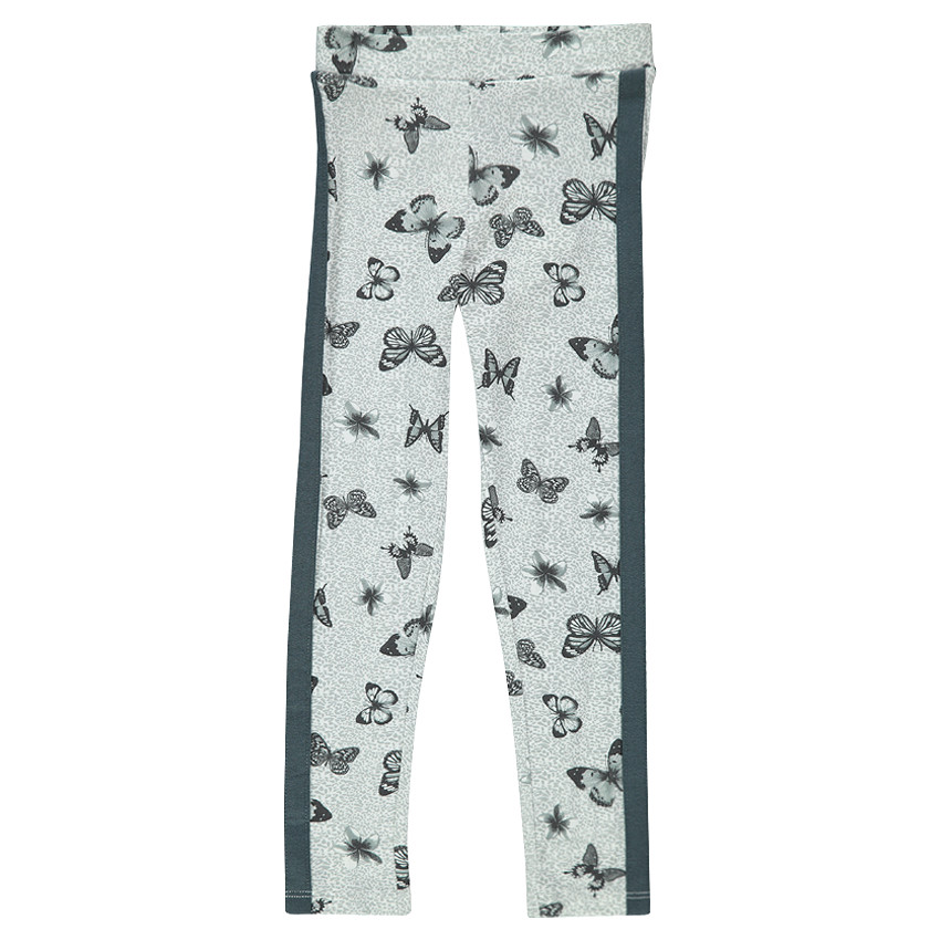Legging long imprimé léopard et papillons 