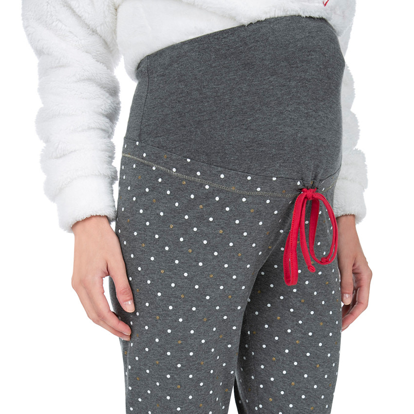 Pantalon de grossesse homewear imprimé pois all-over 