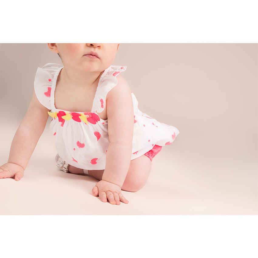 Ensemble tunique imprimée et bloomer en voile de coton 