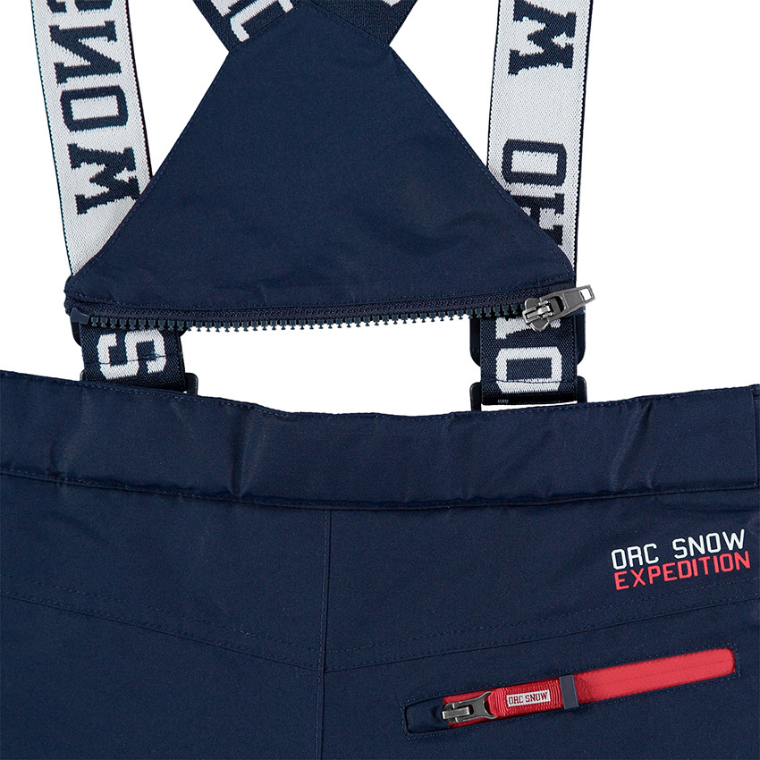Pantalon de ski imperméable avec bretelles amovibles et poches zippées 