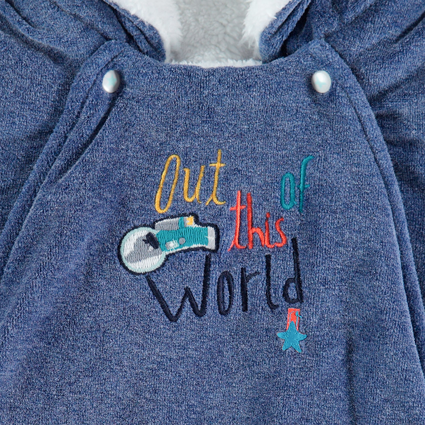 Combi-pilote en velours chiné avec doublure en sherpa 