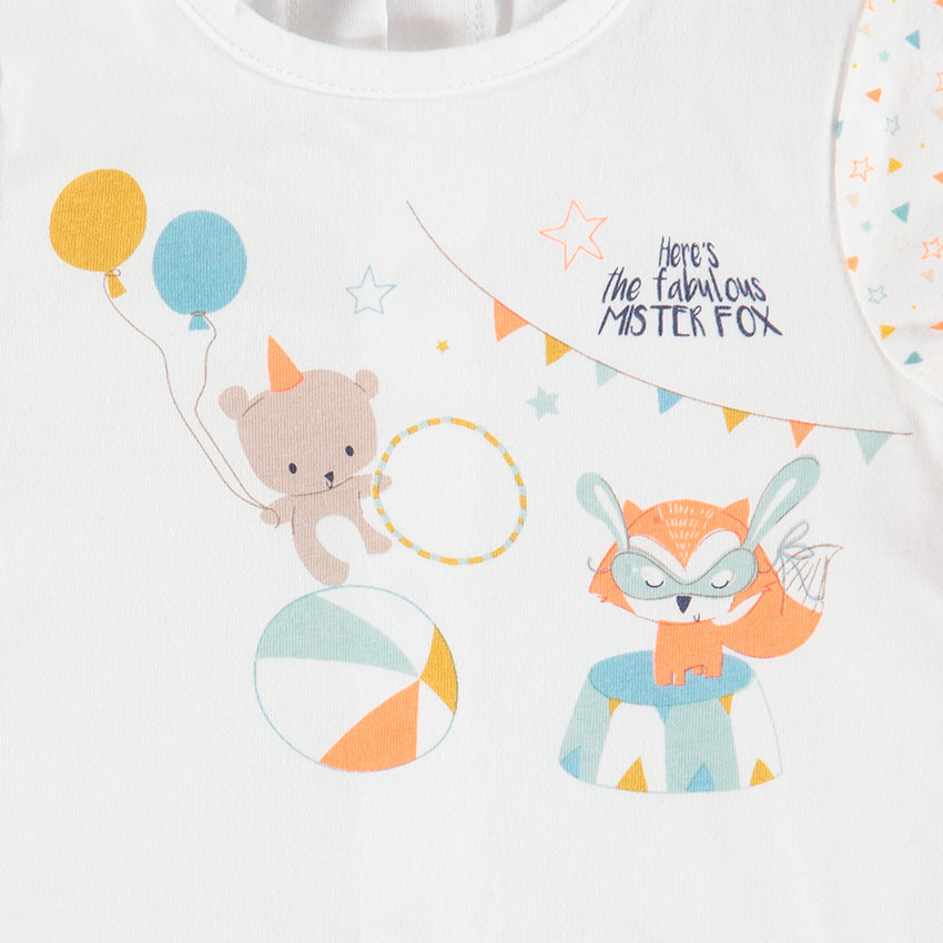 Ensemble pantalon velours, tee-shirt printé et gilet en sherpa fine 