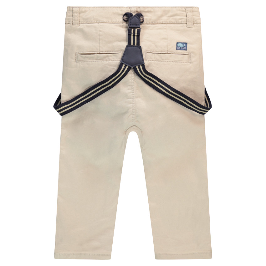 Pantalon en coton avec bretelles élastiquées amovibles 