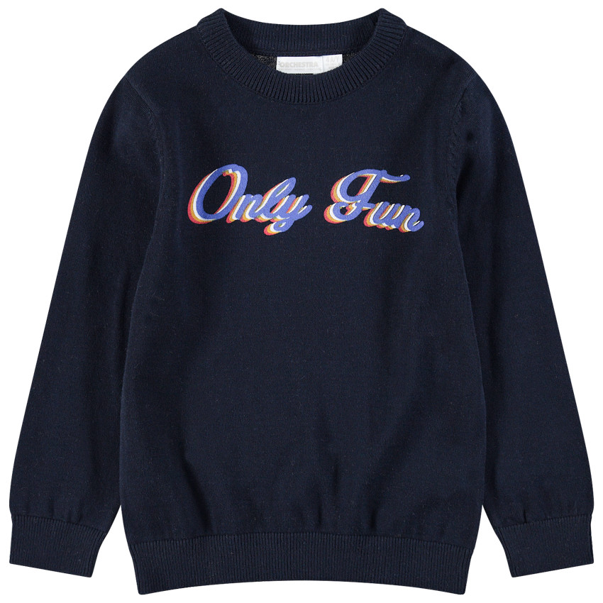 Junior - Pull en tricot avec message printé sur le devant 