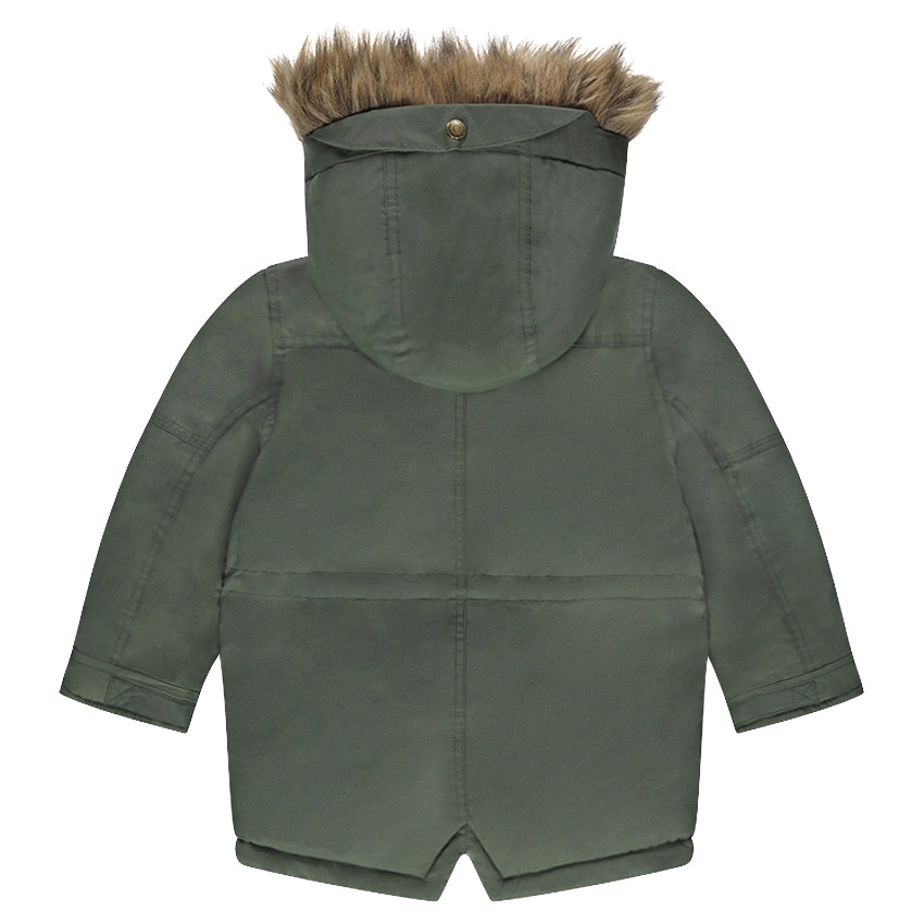 Parka en twill doublée sherpa avec capuche amovible 