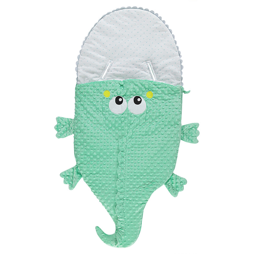 Nid d'ange forme crocodile en sherpa doublé jersey 