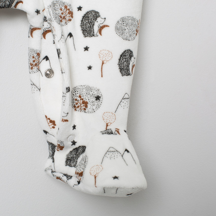 Dors-bien en velours effet 2 en 1 motif hérissons 