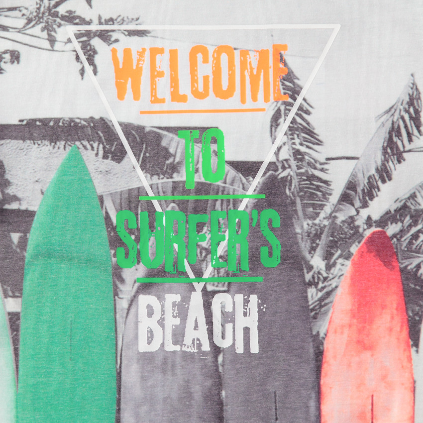 Junior - T-shirt manches courtes avec planches de surf printées all-over 