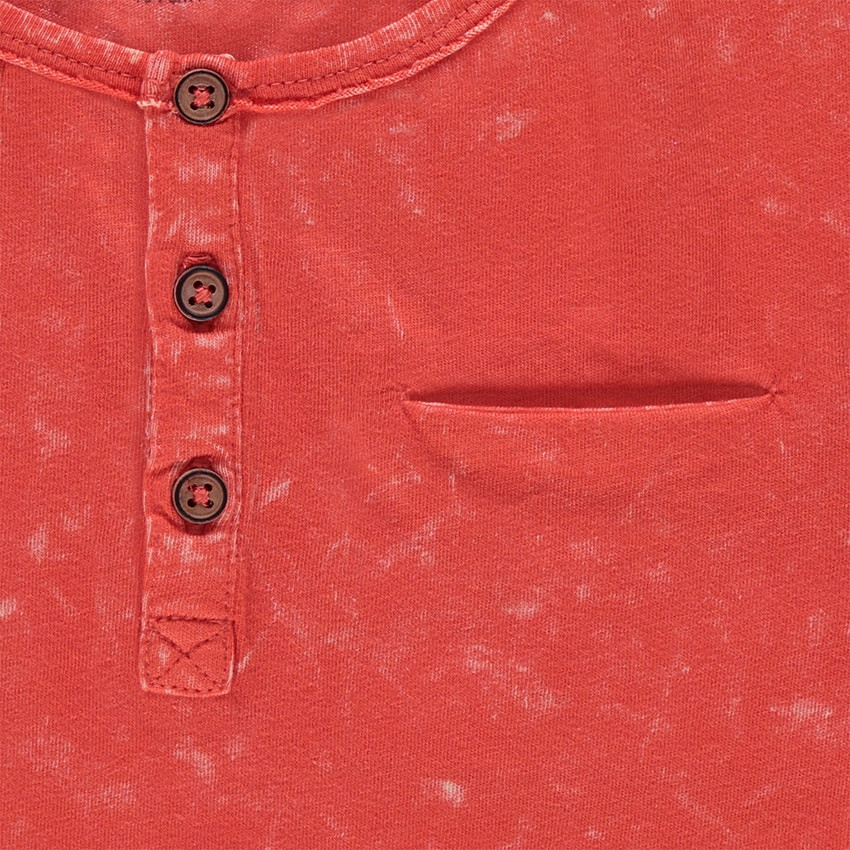 Tee-shirt manches courtes surteint col tunisien 