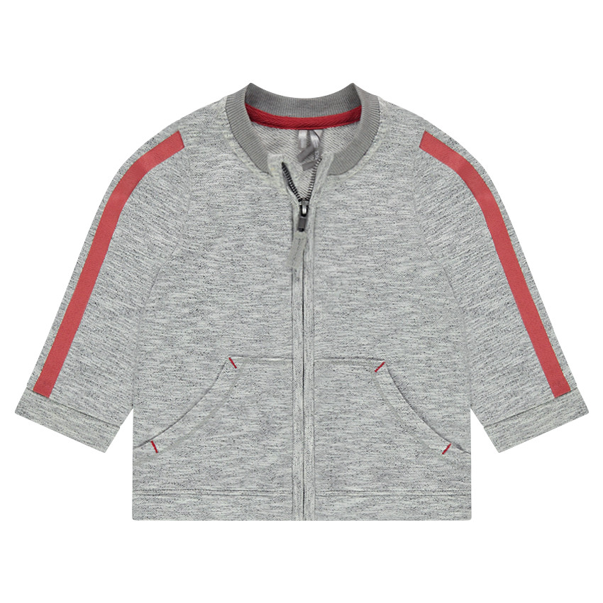 Gilet en molleton neps avec bandes printées et ouverture zippée 