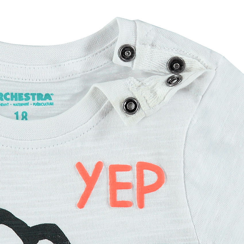 Tee-shirt manches courtes en jersey avec imprimé esprit tropical 