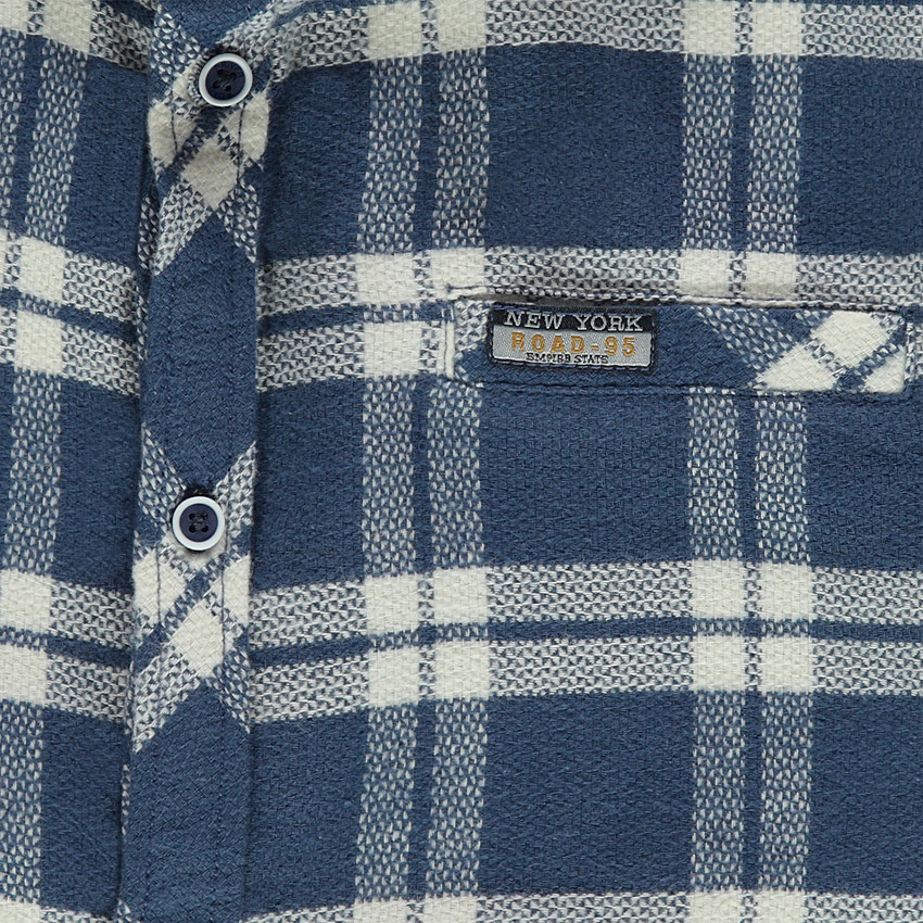 Junior - Chemise manches longues en flanelle à carreaux contrastés 