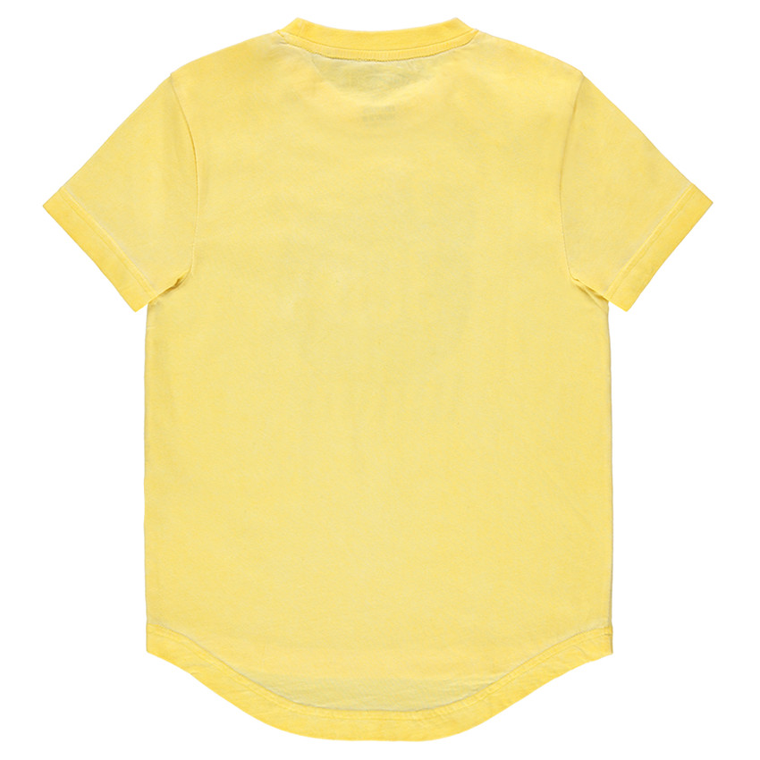 Junior - Tee-shirt manches courtes en jersey surteint jaune avec print 