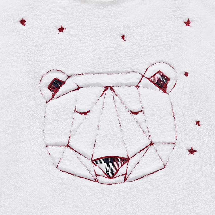 Sweat de grossesse en sherpa avec ours origami brodé  