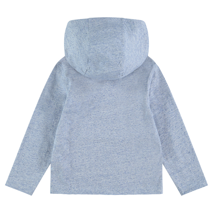 Tee-shirt manches longues à capuche print tête de mort 