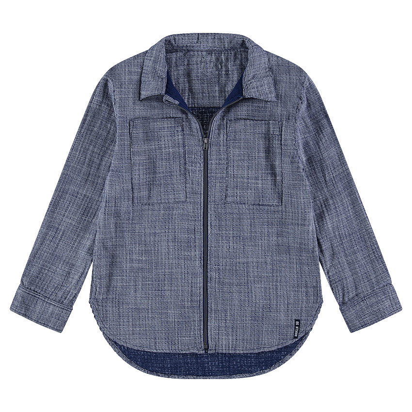 Chemise manches longues en coton avec ouverture zippée 